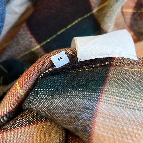 CLOSED Plaid Flannel Shift Dress Fall Comfy Feminine‎ Dark Academia Preppy M - Picture 9 of 9